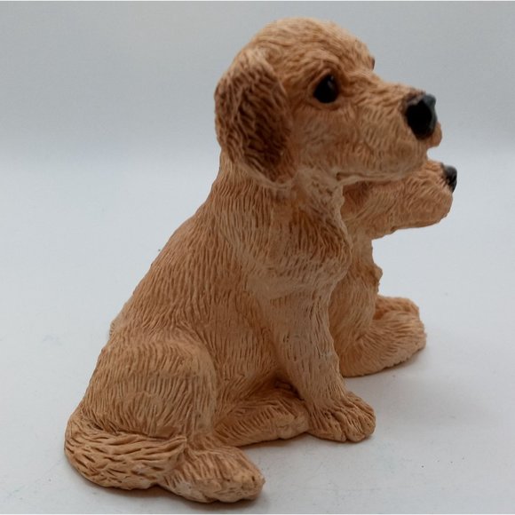 Lab Pups Stone Critters Dog Figurine Labrador Retriever Yellow Vintage - Picture 7 of 11